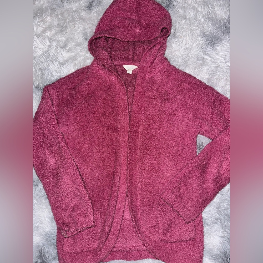 R+R Kids Cozy Hooded Cardigan in Rose Pink - Large EUC
